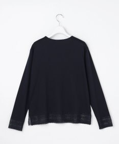 J.PRESS LADIES S 【レイヤードスタイルに】コットンスムース レースデザイン カットソー