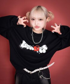 WEGO 【ユニセックス着用ITEM/MLサイズ展開】ハートモチーフプルオーバー