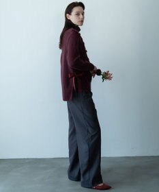 自由区 【カトリエムブーケ】Check frange フリンジプルオーバーニット