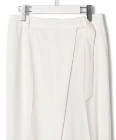 23区 L 【洗える】ポリエステルレーヨン ラップディテール パンツ