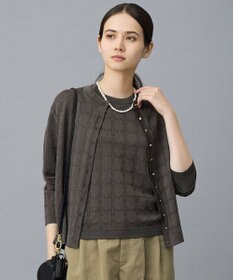 自由区 L ジオメトリックアセテート カーディガン