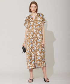 ICB 【洗える】 ウォーターフラワープリント ワンピース