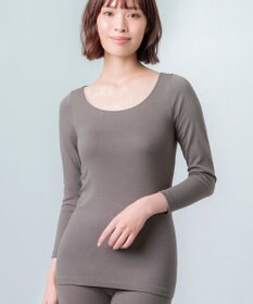 Wing あったかインナー オーガニックコットン混 やわらかくやさしい肌ざわり 【綿の贅沢オーガニック】 綿混 保温性 8分袖 長袖 秋 冬 EL4831ウイング／ワコール