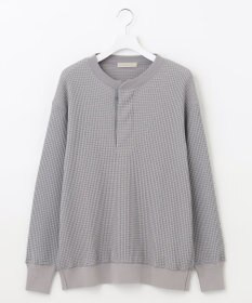 UNFILO MENS イージーケア ワッフル ヘンリーネック [23年春夏商品]