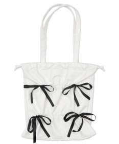 WEGO ドロストリボンギャザートート