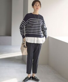 組曲 S 華奢見え パネルボーダーニット