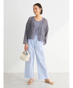 Green Parks 綿麻混イージーワイドパンツ