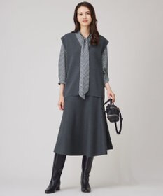 自由区 【洗える】ジオメトリックハートプリント ブラウス