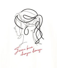 ANY SIS L 線画×刺繍ロゴ Tシャツ