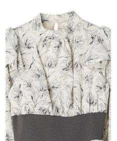 earth music&ecology リブドッキングフラワーワンピース