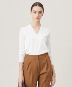 ICB 【洗える】 シンセティックフルニードル Vネックプルオーバー