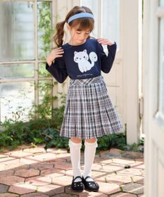 ANY KIDS ラメチェックプリーツスカパン