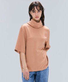 BEIGE， 【洗える・Precious 11月号掲載】LLOYD / ハンマーサテンロールカラー半袖ブラウス