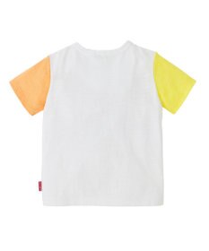 MIKI HOUSE HOT BISCUITS かすれプリント 袖配色 半袖Tシャツ