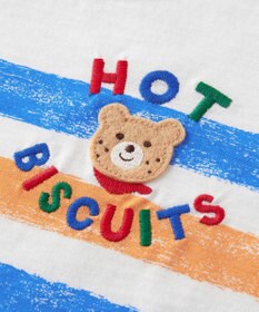 MIKI HOUSE HOT BISCUITS かすれプリント 袖配色 半袖Tシャツ