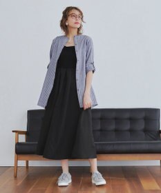 Tiaclasse L 【新色追加】バンドカラーシャツチュニックブラウス