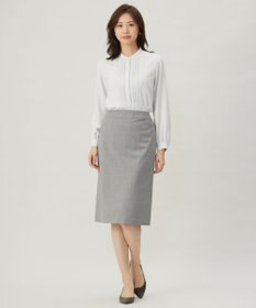 J.PRESS LADIES 【洗える】ヌーディスバックサテン タックプリーツ ブラウス