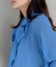 組曲 【前後着用可】サッカードビードットプリント ブラウス