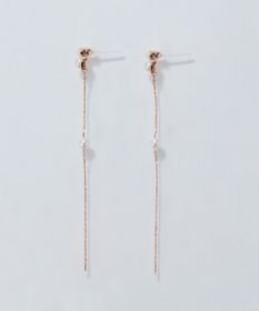 Phoebe 【金属アレルギー対応】ルミナスパールロングセラミックピアス　シャンパンゴールド