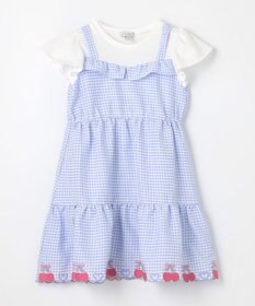 ANY KIDS ギンガム ドッキングワンピース