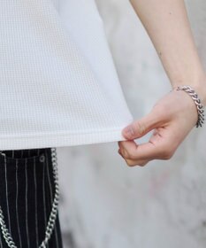WEGO 【ユニセックス着用ITEM/MLサイズ展開】ワッフルヘンリーネックT（SS）