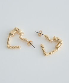 earth music&ecology メタリックハートフープピアス