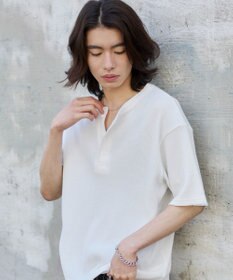 WEGO 【ユニセックス着用ITEM/MLサイズ展開】ワッフルヘンリーネックT（SS）