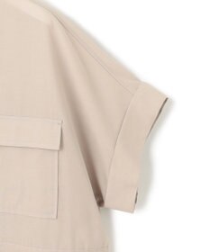 23区 【洗える】ライトシアーマットクロス ミリタリーディティール シャツ