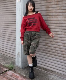 WEGO ドッキングオフショルショートスウェット
