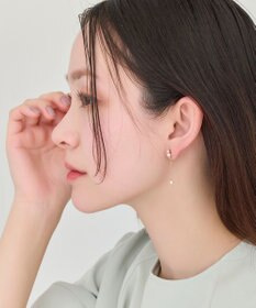 Phoebe 【金属アレルギー対応】ルミナスパールロングセラミックピアス　シャンパンゴールド