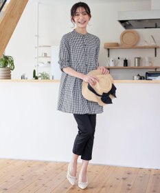 Tiaclasse L 【新色追加】バンドカラーシャツチュニックブラウス