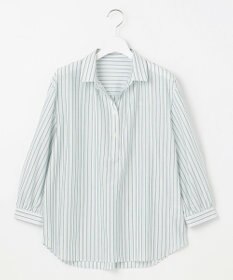 J.PRESS LADIES 【イージーケア】STRIPE JERSEY シャツ衿 カットソー