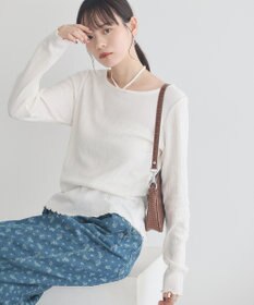 earth music&ecology チェーンリブホルターネックプルオーバー