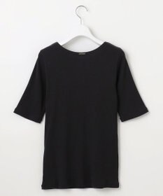 自由区 【洗える】ソフトリブ5分袖 Tシャツ