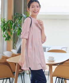 Tiaclasse L 【新色追加】バンドカラーシャツチュニックブラウス