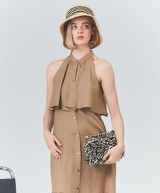 GRACE CONTINENTAL リネンライクホルタードレス