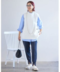 UNFILO 【洗える】サイドボタンニットベスト