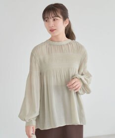 Green Parks マジョリカプリーツブラウス