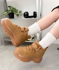 WEGO 【MLサイズ展開】ハイカットベルト厚底スニーカー