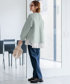 23区 S 【ご好評につき新色追加】ナチュラルコットンベアコンビ ペプラム カットソー