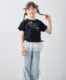ANY KIDS 【洗濯機可能】ドロスト 裾リボンTシャツ