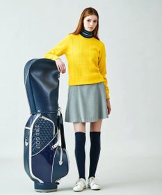 23区GOLF 【WOMEN】【洗える】格子柄  カラーニット