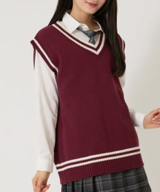 WEGO 【SCHOOLITEM】ラインスクールニットベスト