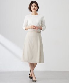 J.PRESS LADIES L 【洗える】Cotton Acetate ストライプ ニット プルオーバー