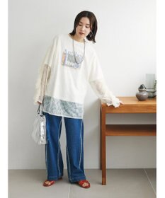 Green Parks ・ＡＮＤ　ＳＥＡＲＣＨ　レーシーラッフルスリーブチュニック