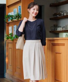 Tiaclasse 【洗える】ピンタックレースカットソーTブラウス