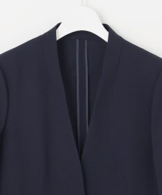 自由区 【セットアップ対応・UVカット・接触冷感・洗える】ライトストレッチノーカラー ジャケット