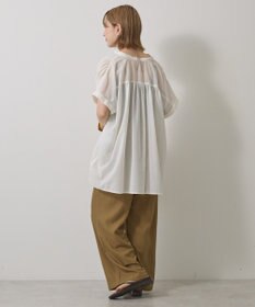 AMERICAN HOLIC イージーケア 接触冷感フレンチスリーブギャザーシャツ