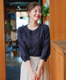 Tiaclasse 【洗える】ピンタックレースカットソーTブラウス