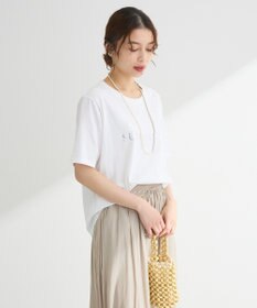 Green Parks 箔プリントフェミニンロゴＴシャツ